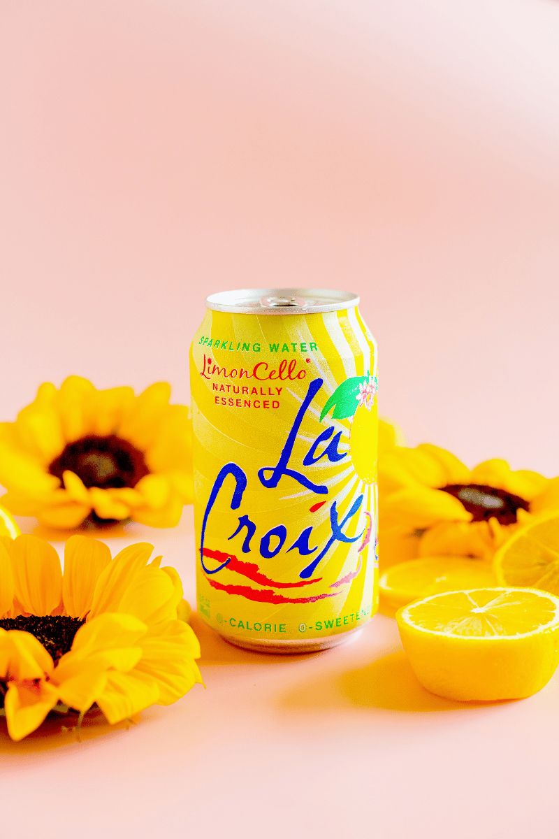 LaCroix Limoncello with sunflowers
