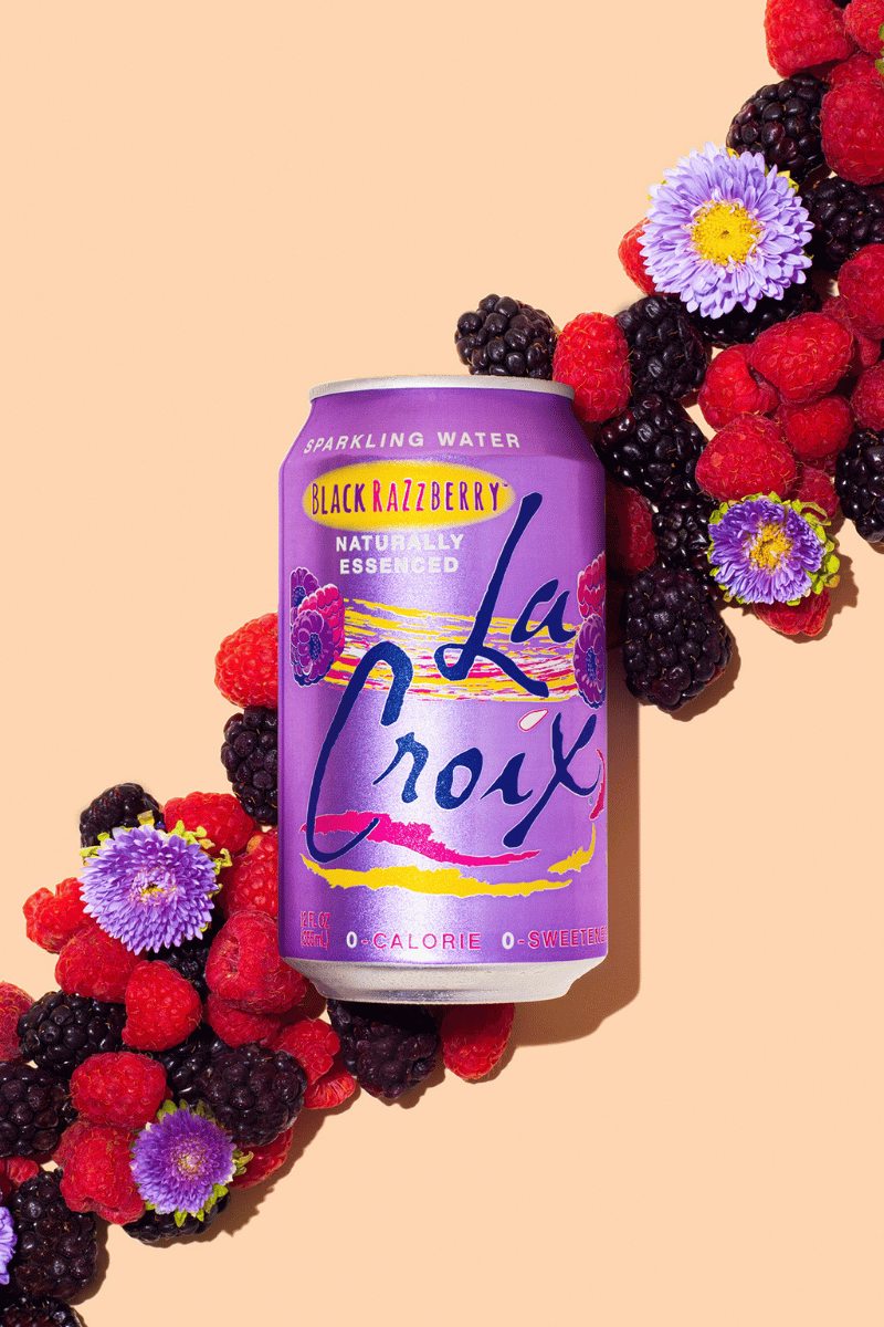 LaCroix Black Razzberry with flowers