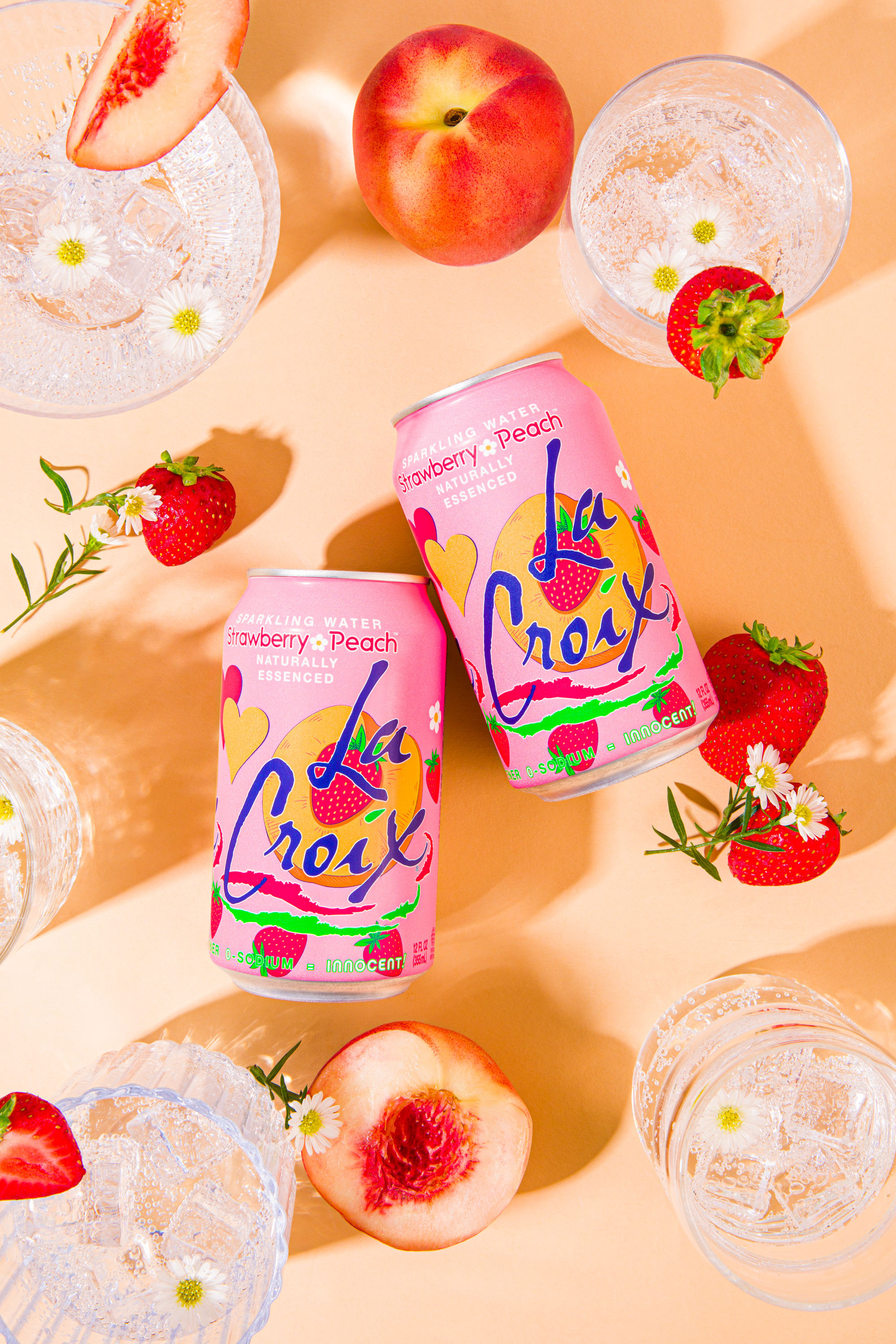 LaCroix Strawberry Peach tabletop